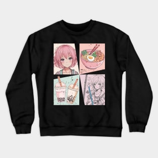 Anime Ramen Boba Sketching Crewneck Sweatshirt